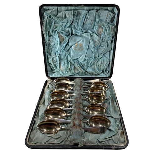 15 - WEST & SON, A CASED SET OF ELEVEN 19TH CENTURY IRISH SILVER TEASPOONS, HALLMARKED DUBLIN, 1880
House... 