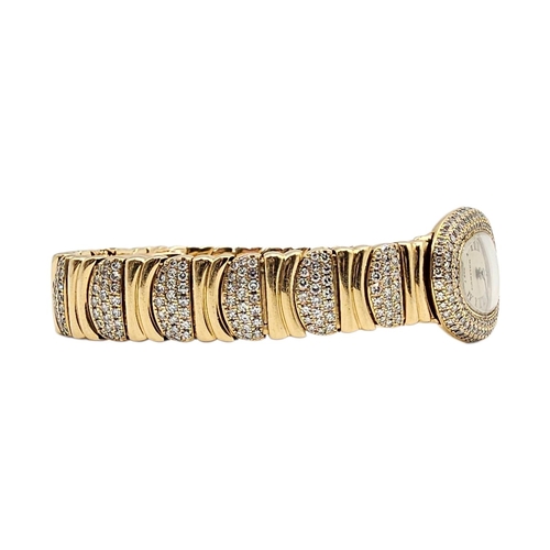 1 - CARTIER, FINE LADIES’ 18CT YELLOW GOLD AND DIAMOND BAIGNOIRE JOAILLERIE BRACELET WRISTWATCH
Ref: 196... 