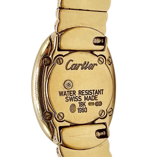 1 - CARTIER, FINE LADIES’ 18CT YELLOW GOLD AND DIAMOND BAIGNOIRE JOAILLERIE BRACELET WRISTWATCH
Ref: 196... 