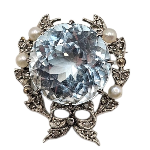 27 - A 19TH CENTURY YELLOW AND WHITE METAL DIAMOND AND CRYSTAL MARQUISE RING, TOGETHER WITH WHITE METAL B... 