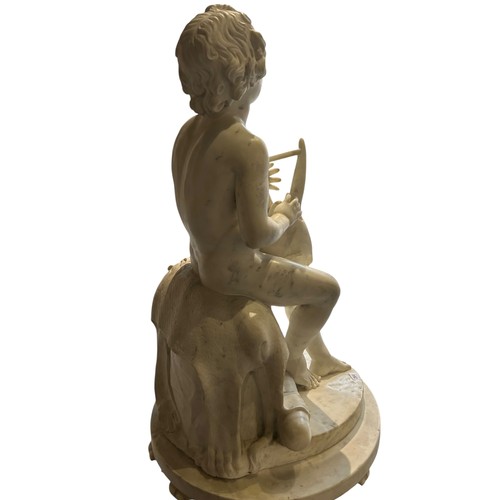 174 - A LARGE & IMPRESSIVE 19TH CENTURY ITALIAN GRAND TOUR MARBLE SCULPTURE OF A YOUNG HERCULES 
Seated on... 