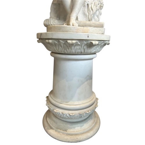 174 - A LARGE & IMPRESSIVE 19TH CENTURY ITALIAN GRAND TOUR MARBLE SCULPTURE OF A YOUNG HERCULES 
Seated on... 