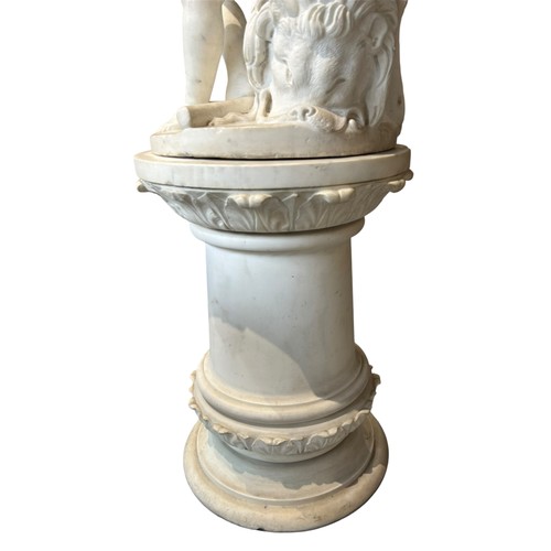 174 - A LARGE & IMPRESSIVE 19TH CENTURY ITALIAN GRAND TOUR MARBLE SCULPTURE OF A YOUNG HERCULES 
Seated on... 