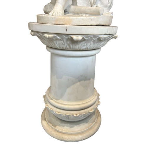 174 - A LARGE & IMPRESSIVE 19TH CENTURY ITALIAN GRAND TOUR MARBLE SCULPTURE OF A YOUNG HERCULES 
Seated on... 