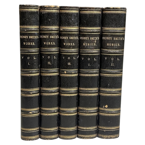 105 - THE WORKS OF SYDNEY SMITH AND THE MEMOIRS, FIVE VOLUMES, 1845 & 1855
Published by Longman, Brown, Gr... 