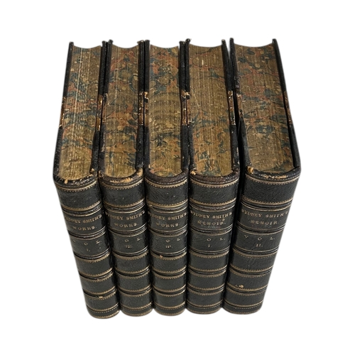105 - THE WORKS OF SYDNEY SMITH AND THE MEMOIRS, FIVE VOLUMES, 1845 & 1855
Published by Longman, Brown, Gr... 