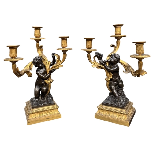 172 - AFTER THE MODEL BY PHILIPPE CAFFIERI, A FINE PAIR OF LATE 18TH CENTURY FRENCH LOUIS XV GILT ORMOLU A... 
