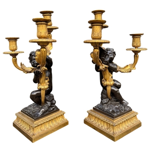 172 - AFTER THE MODEL BY PHILIPPE CAFFIERI, A FINE PAIR OF LATE 18TH CENTURY FRENCH LOUIS XV GILT ORMOLU A... 