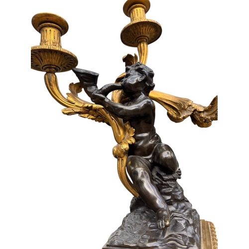 172 - AFTER THE MODEL BY PHILIPPE CAFFIERI, A FINE PAIR OF LATE 18TH CENTURY FRENCH LOUIS XV GILT ORMOLU A... 