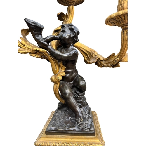 172 - AFTER THE MODEL BY PHILIPPE CAFFIERI, A FINE PAIR OF LATE 18TH CENTURY FRENCH LOUIS XV GILT ORMOLU A... 