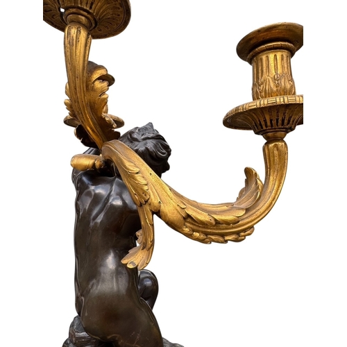 172 - AFTER THE MODEL BY PHILIPPE CAFFIERI, A FINE PAIR OF LATE 18TH CENTURY FRENCH LOUIS XV GILT ORMOLU A... 