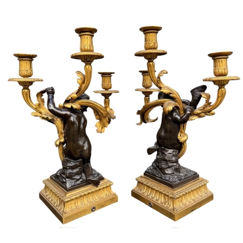 172 - AFTER THE MODEL BY PHILIPPE CAFFIERI, A FINE PAIR OF LATE 18TH CENTURY FRENCH LOUIS XV GILT ORMOLU A... 