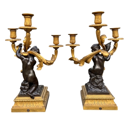 172 - AFTER THE MODEL BY PHILIPPE CAFFIERI, A FINE PAIR OF LATE 18TH CENTURY FRENCH LOUIS XV GILT ORMOLU A... 