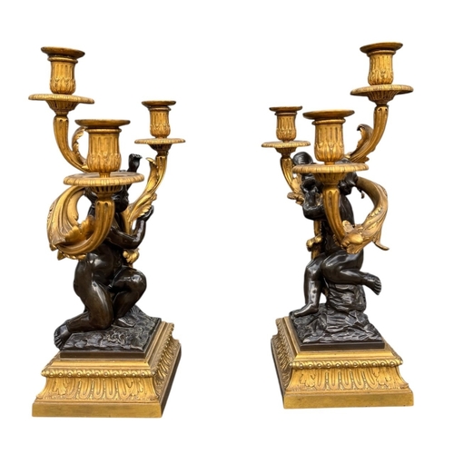 172 - AFTER THE MODEL BY PHILIPPE CAFFIERI, A FINE PAIR OF LATE 18TH CENTURY FRENCH LOUIS XV GILT ORMOLU A... 