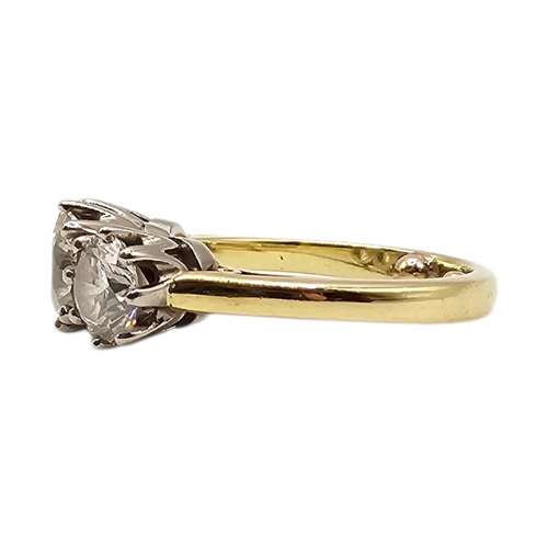 501 - AN 18CT GOLD 2.40CT NATURAL DIAMOND TRILOGY / ENGAGEMENT RING, HALLMARKED BIRMINGHAM
Having central ... 