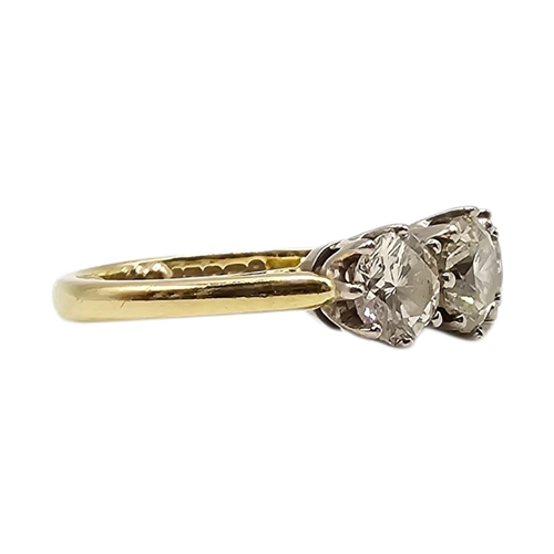 501 - AN 18CT GOLD 2.40CT NATURAL DIAMOND TRILOGY / ENGAGEMENT RING, HALLMARKED BIRMINGHAM
Having central ... 