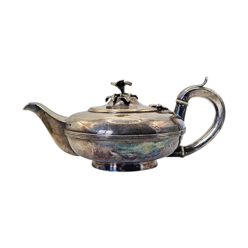 506 - PATRICK LOUGHLIN, A 19TH CENTURY WILLIAM IV IRISH SILVER TEAPOT
Hallmarked Dublin, 1835, wide compre... 