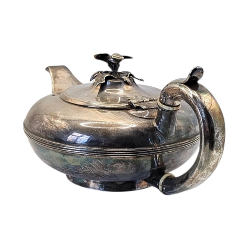 506 - PATRICK LOUGHLIN, A 19TH CENTURY WILLIAM IV IRISH SILVER TEAPOT
Hallmarked Dublin, 1835, wide compre... 