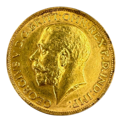 509 - A 22CT GOLD GEORGE V FULL SOVEREIGN, DATED 1913
Bust facing left. 
(diameter 22mm, 8g)