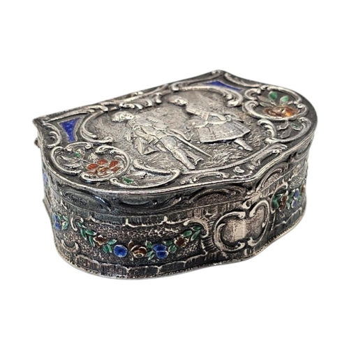 514 - HANAU, GERMANY, AN EARLY 20TH CENTURY EDWARDIAN SILVER AND ENAMEL TRINKET BOX
Import hallmarks for R... 