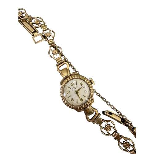 515 - AVIA, 9CT GOLD LADIES’ WRISTWATCH
Hallmarked Birmingham, 1956, having beige steel dial with gold ton... 