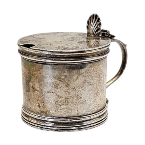 518 - STOKES & IRELAND LTD, A LARGE EDWARDIAN STYLE SILVER MUSTARD POT
Hallmarked Chester, 1920, plain cyl... 