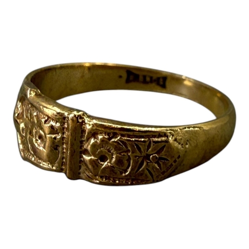 519 - BERKER BROTHERS LTD, A VINTAGE 9CT GOLD BUCKLE RING
Hallmarked London, 1977, belt buckle form with c... 