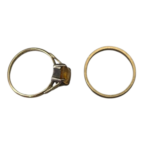 529 - HENRY GRIFFITH & SONS LTD, A 20TH CENTURY 9CT GOLD, SILVER AND CITRINE RING
Together with another 9c... 