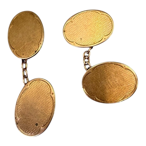 537 - ROTHERHAM & SONS LTD, A PAIR OF GEORGE V 9CT ROSE GOLD CUFFLINKS
Hallmarked Birmingham, 1919, both s... 