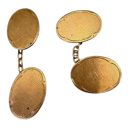 537 - ROTHERHAM & SONS LTD, A PAIR OF GEORGE V 9CT ROSE GOLD CUFFLINKS
Hallmarked Birmingham, 1919, both s... 