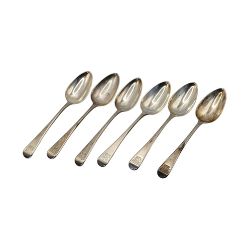 540 - RICHARD CROSSLEY, A SET OF SIX LATE 18TH CENTURY GEORGE III SILVER DESSERT SPOONS
Hallmarked London,... 