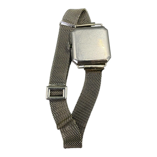 543 - AN ART DECO WHITE METAL AND WHITE SAPPHIRE LADIES’ WRISTWATCH, CIRCA 1920 (WHITE METAL TESTS AS PLAT... 