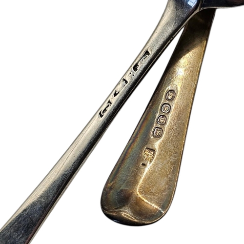 554 - FOUR PAIRS OF LATE 18TH/EARLY 19TH CENTURY GEORGE III LARGE SILVER DINNER SPOONS
Pairs comprising Pe... 