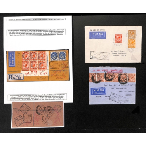 105 - 1932 (Oct.) Covers carried by Imperial Airways to or from Karachi, and on the first Tata Airways fli... 