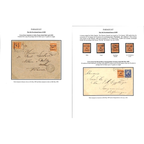 1274 - 1895-1909 Surcharge and overprint issues and telegraph stamps, the fine study written up on 47 pages... 