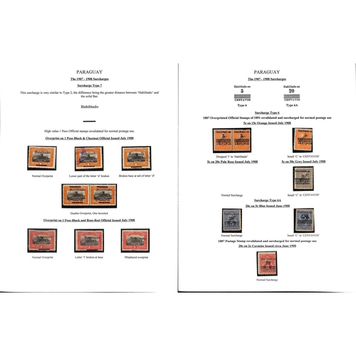 1274 - 1895-1909 Surcharge and overprint issues and telegraph stamps, the fine study written up on 47 pages... 