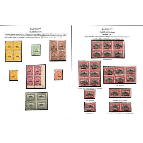 1274 - 1895-1909 Surcharge and overprint issues and telegraph stamps, the fine study written up on 47 pages... 