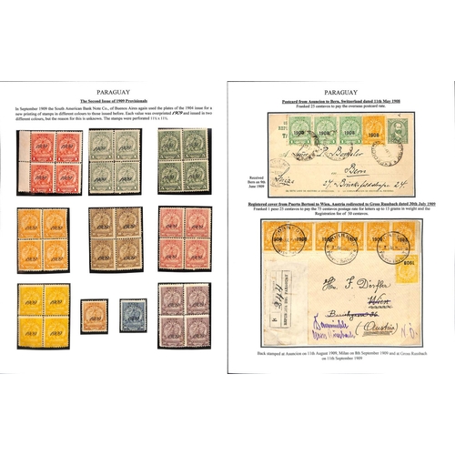 1274 - 1895-1909 Surcharge and overprint issues and telegraph stamps, the fine study written up on 47 pages... 