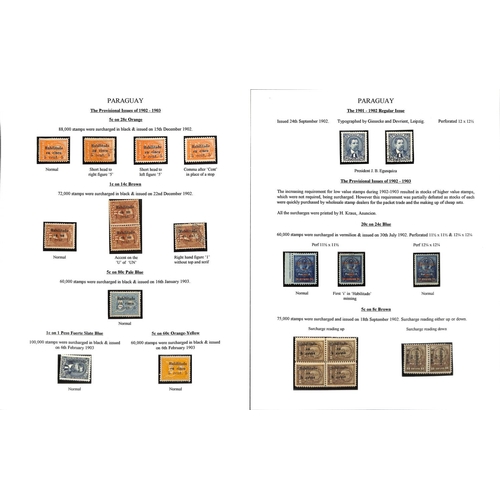 1274 - 1895-1909 Surcharge and overprint issues and telegraph stamps, the fine study written up on 47 pages... 