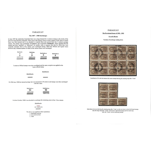 1274 - 1895-1909 Surcharge and overprint issues and telegraph stamps, the fine study written up on 47 pages... 