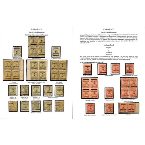 1274 - 1895-1909 Surcharge and overprint issues and telegraph stamps, the fine study written up on 47 pages... 