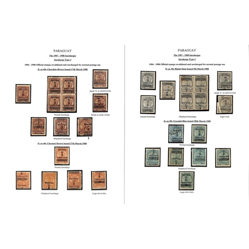 1274 - 1895-1909 Surcharge and overprint issues and telegraph stamps, the fine study written up on 47 pages... 