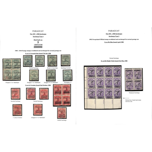 1274 - 1895-1909 Surcharge and overprint issues and telegraph stamps, the fine study written up on 47 pages... 