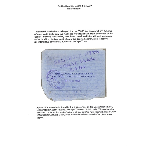 185 - South Africa / G.B. 1954 (Apr 6) 6d Air letter from Sidcup to a passenger on the Union Castle Liner ... 