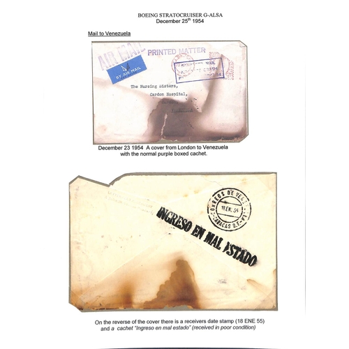 189 - Venezuela. 1954 (Dec 23) Cover from London to Cardon, Venezuela, from the Christmas day crash at Pre... 