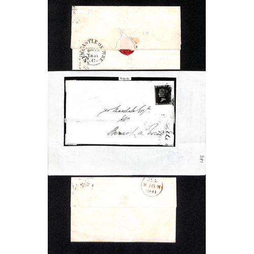 254 - 1841 (Mar 13) Entire letter from Newcastle to Berwick bearing a 1d black, PL plate 11, very fine wit... 