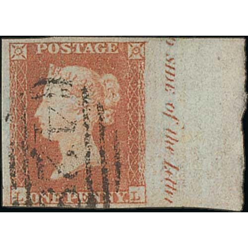 303 - 1841 1d Red-brown plate 118 and 2d blue plate 4, both LL with part inscription in right sheet margin... 