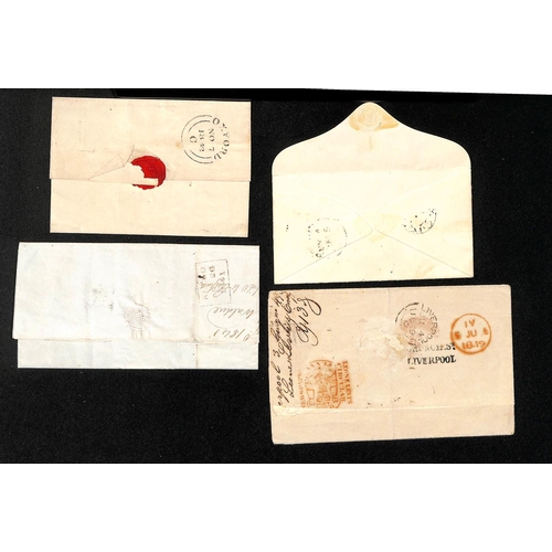 324 - 1841-55 Entires and covers with an enormous 1d red-brown plate 17 on 1842 entire from Oxford; 1841 e... 