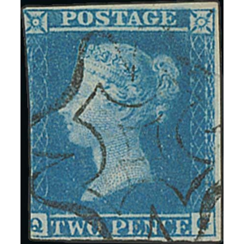 328 - 1841 2d Blues, plates 3 or 4, selection comprising QG cancelled by Channel Islands Maltese Cross (th... 