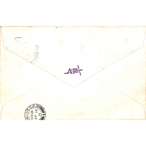 33 - 1911 (Sep 16) Windsor to London violet privilege mail envelope addressed to Windham, a KGV 1d tied b... 